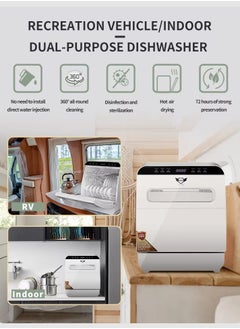 ET-LIFE Countertop Dishwasher, Installation-Free Automatic Dishwasher, 4 Programs, High Temp Disinfection and Hot Air Drying for 6 People  - Image 3