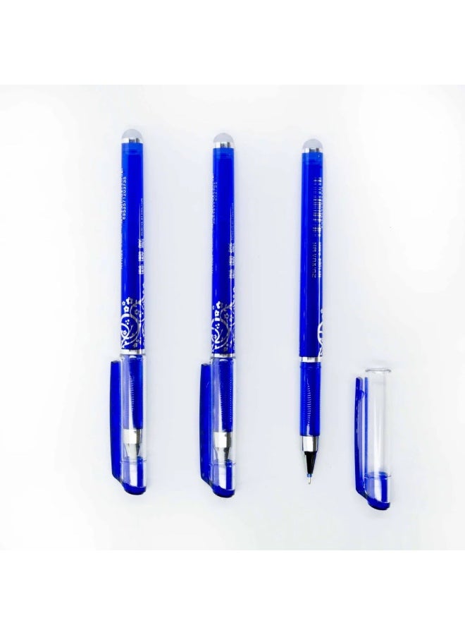 Erasable Gel Pen - 0.5mm - With Eraser- Blue - 1pcs - No:HY-1084 - Image 2