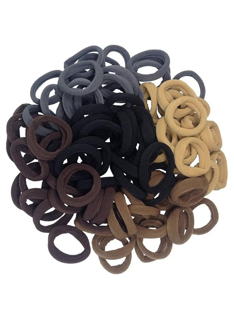 100 pcs Thick Cotton Hair Ties Girls Hair Bands Elastic Hair Bands Hair Accessories 100pcs Multicolor - Image 1