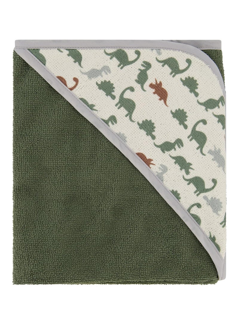 Cudlie Buttons & Stitches Baby Boy 3 Pack Rolled/Carded Hooded Towels in Dino Roar Print (GS71721) - Image 5