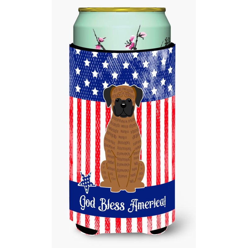 Caroline's Treasures ""Caroline's Treasures BB3112TBC Patriotic USA Brindle Boxer Tall Boy Hugger cold-beverage-koozies  Multicolor""