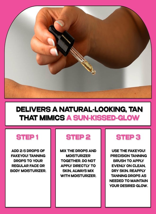 Fake You! Tanning Drops – Self Tanner for Natural Glow – Buildable Face & Body Tan – Streak-Free Finish – Long-Lasting Hydration/Sunless Tanning – 30ml - Image 3