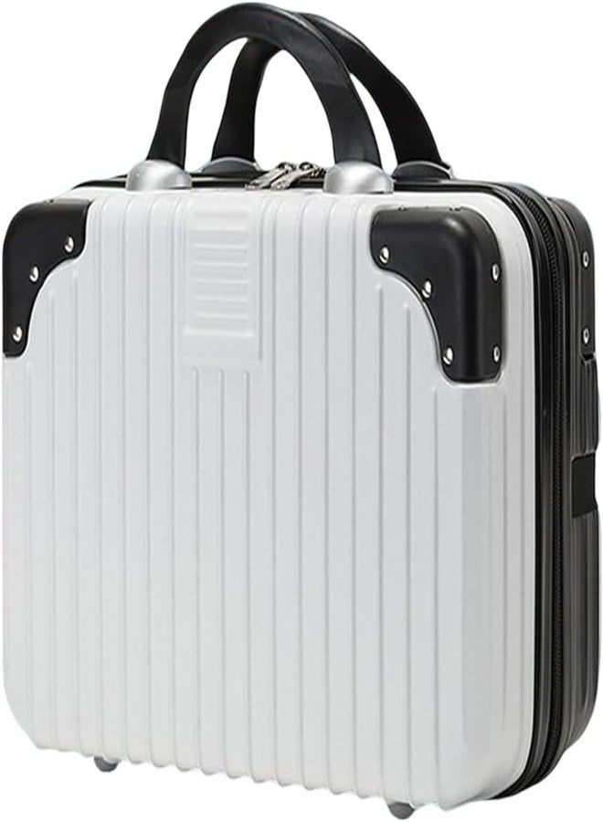 MORPICH Mini Hard Shell Hard Travel Luggage Makeup Case Small Portable Carrying Case Suitcase Organizer Makeup Storage Box Women (Black-White) - Image 1