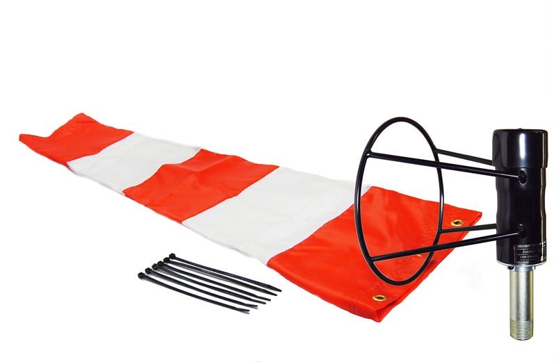 Airport Windsock Corporation Airport Windsock Corporation 8 X 36 Orange and White Windsock with 8 Ball Bearing Frame USA Made 