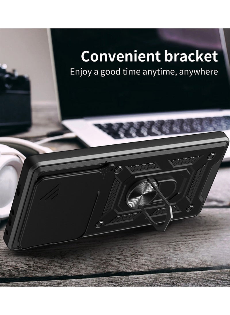 Case for Xiaomi 14T 5G with Sliding Camera Cover, Kickstand, PC+TPU Dual-Layer,Rose Gold - Image 5