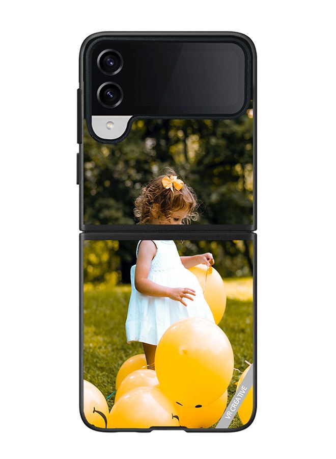 VR CREATIVE Protective Case Cover For Samsung Galaxy Z Flip4 Happy Hapie Smiley Design Multicolour - Image 1