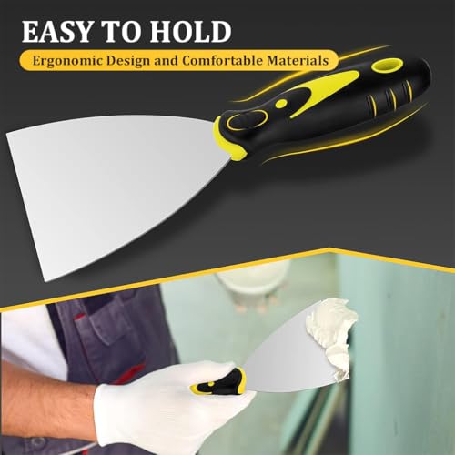HASTHIP® 5PCS Putty Scraper Set, Stainless Steel Paint Scraper Tool, Spackle Knife, Paint Scraper, Scraper Tool for Repairing Drywall, Removing Wallpaper, Mud, Plaster Scraping (1" 2" 3" 4" 5") - Image 5