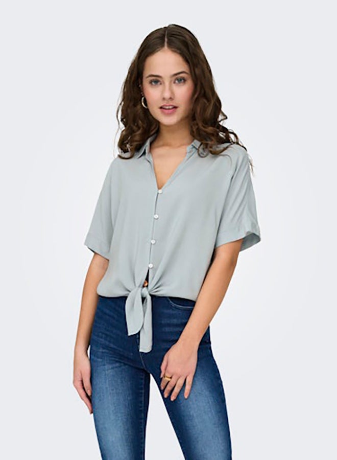 ONLY ONLY Womens Nova Life Shortsleeve Knot Shirt  - Image 3
