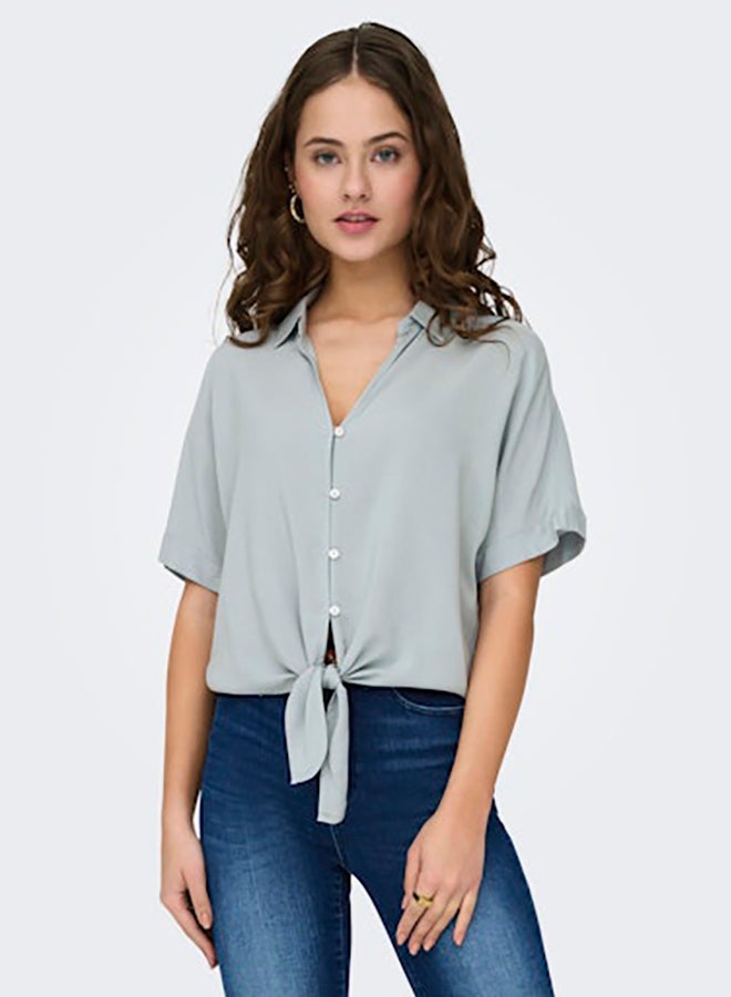 ONLY ONLY Womens Nova Life Shortsleeve Knot Shirt  - Image 4