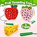 NAODONGLI Wooden Lacing Toys for ToddlersToddler Travel Toys Car Plane Games Toys Montessori Educational Learning Fine Motor Skills for Boys Girls Ages 33 Pack Threading Toys - Image 4
