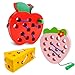 NAODONGLI Wooden Lacing Toys for ToddlersToddler Travel Toys Car Plane Games Toys Montessori Educational Learning Fine Motor Skills for Boys Girls Ages 33 Pack Threading Toys - Image 2