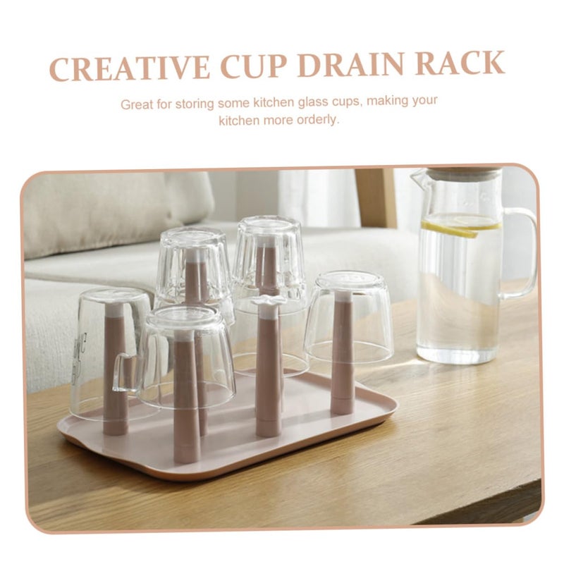 Plastic Cup Drying Rack Upside Down Design For Easy Draining Kitchen Storage Tray - Image 4