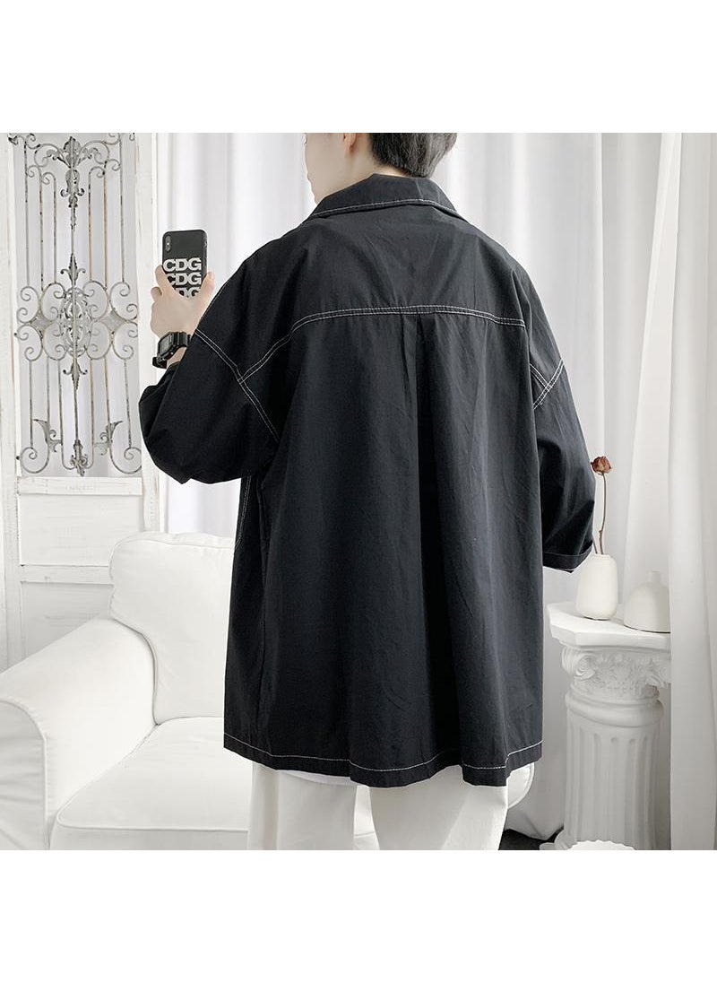 Generic - Mens Summer Casual Short Sleeve Work Shirt White - Image 1