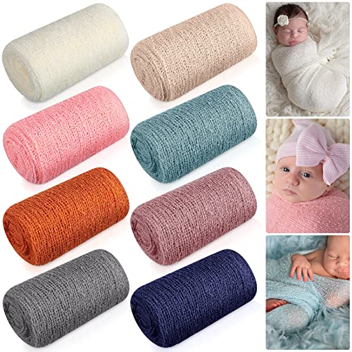 Xinnun Newborn Baby Photography Props Baby Stretch Wraps Newborn Long Ripple Wrap for Photography DIY Photo Blanket - Image 1