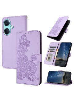HuHa Case Cover For OPPO K11 5G Datura Flower Embossed Flip Leather Phone Case Purple 