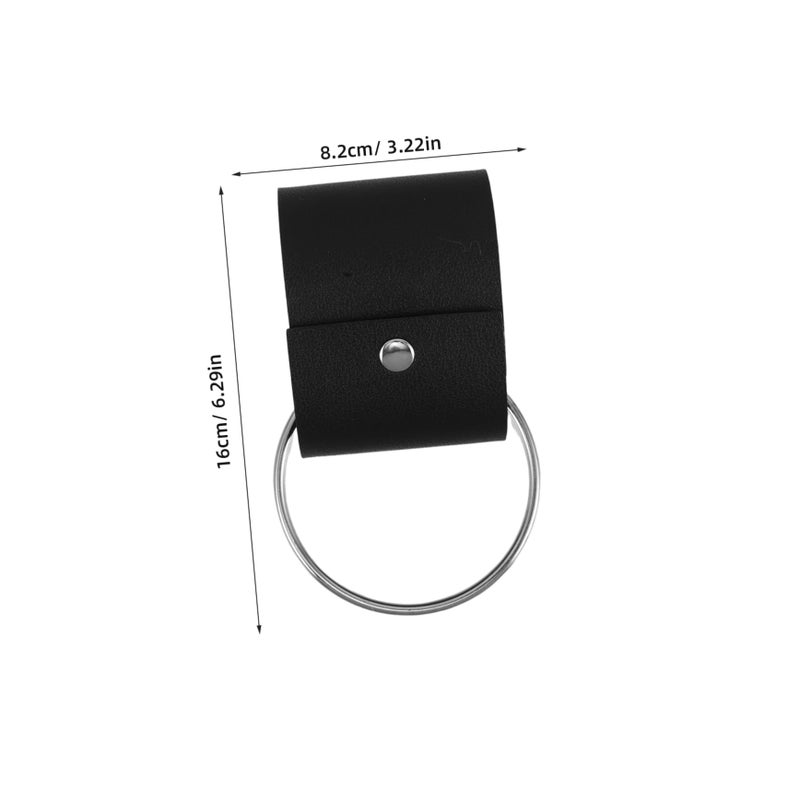 4Pcs Black PU Leather Towel Hooks For Kitchen Bathroom Dish Scarf Gloves Portable Home Decor - Image 3