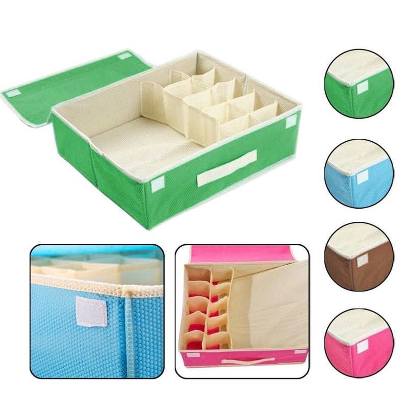 Styleys Styleys 151 Multi Compartment Cell Foldable Storage BoxCloset OrganizerNonSmell Drawer Organizer 15 grids 1 for Underwear Closet Storage for Socks Bra Panty Tie Scarf etc Yellow  - Image 5
