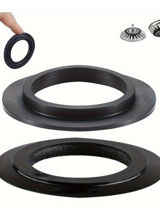 قطعتان من حلقات مانع التسرب المطاطية الأسود لمصرف الحوض ٣٢ مم × ٥٤ مم، طوق تصريف مانع للتسرب - Image 2