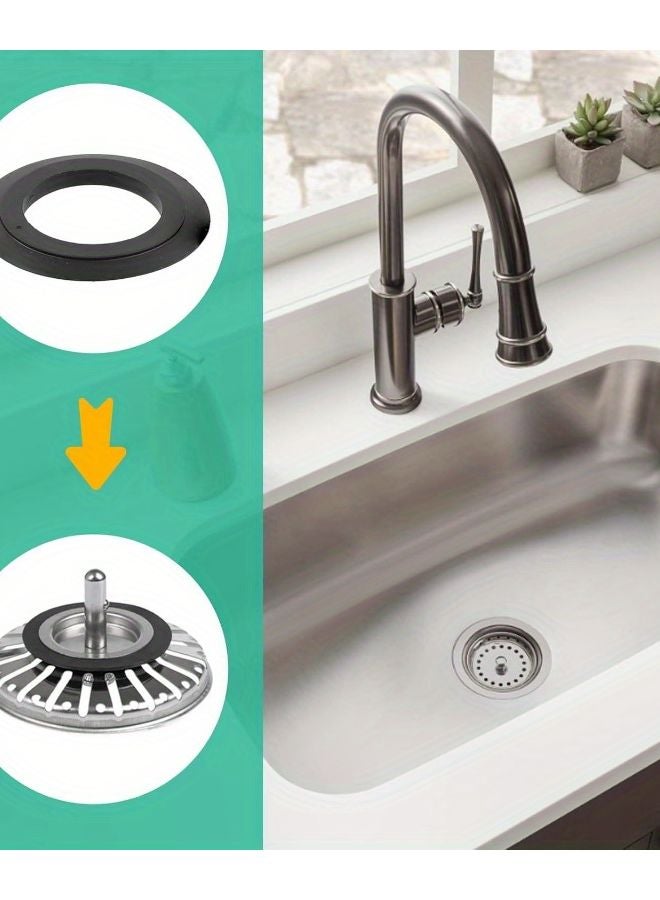 قطعتان من حلقات مانع التسرب المطاطية الأسود لمصرف الحوض ٣٢ مم × ٥٤ مم، طوق تصريف مانع للتسرب - Image 5