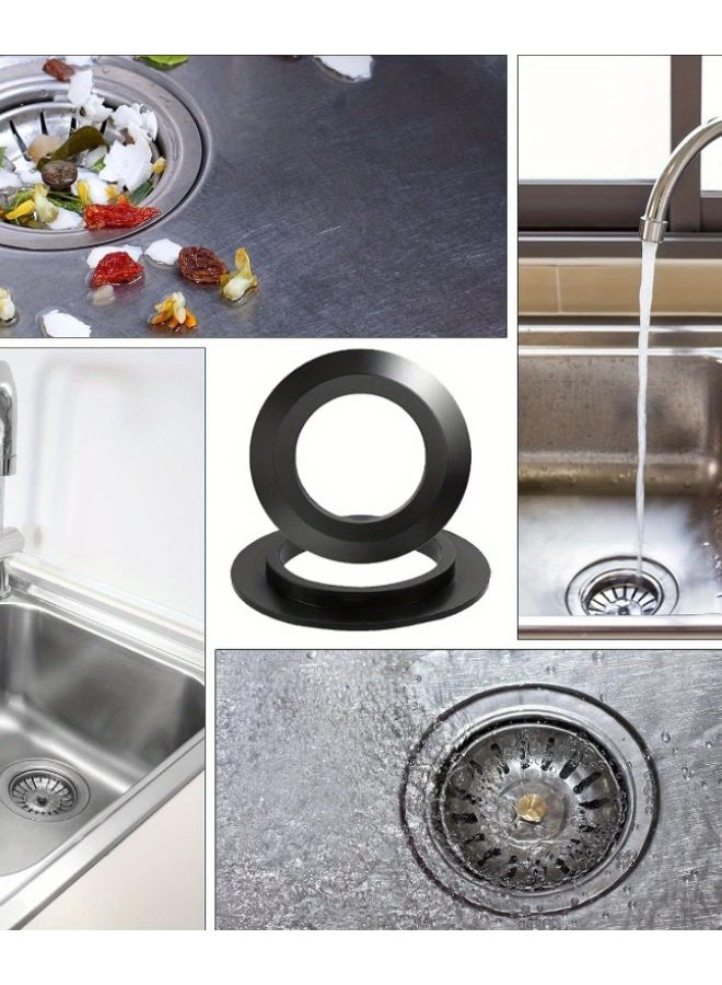 قطعتان من حلقات مانع التسرب المطاطية الأسود لمصرف الحوض ٣٢ مم × ٥٤ مم، طوق تصريف مانع للتسرب - Image 4