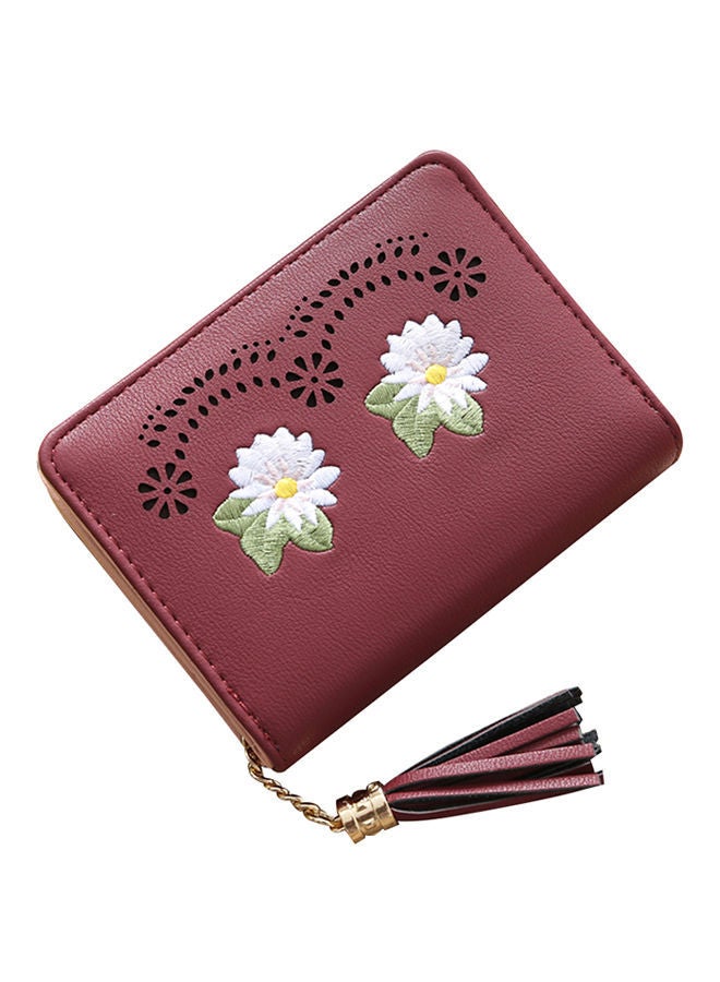 NIBEMINENT Retro Credit Card Case Wallet Wine Red 