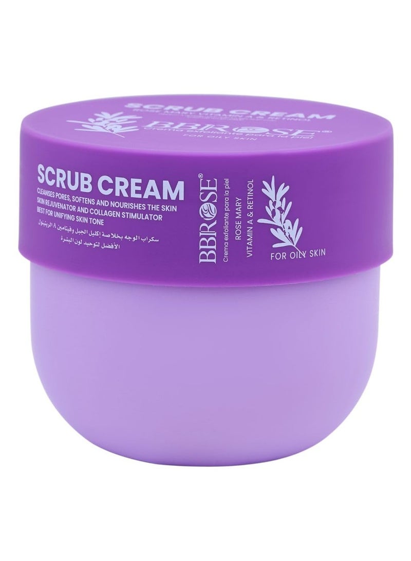 Rosemary Vitamin A & Retinol Scrubbing Cream (300ml) | Deep Pore Cleansing & Skin Revitalization | Removes Impurities for a Glowing, Smooth & Hydrated Complexion