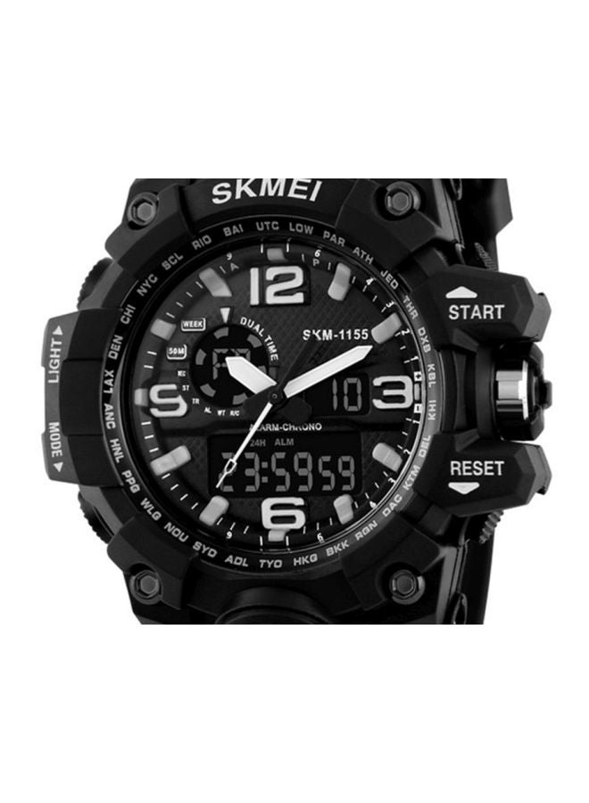 ساعة يد رجالية كوارتز بعقارب وشاشة رقمية طراز SKM 1155 - Image 2