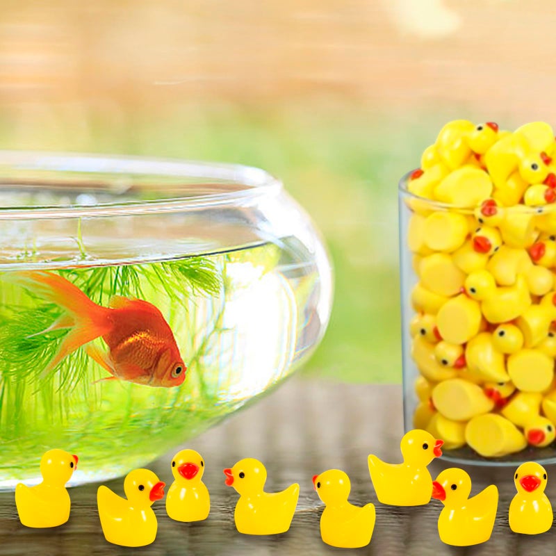 ONLYFU 1000Pcs Mini Resin Ducks Bulk Tiny Duck Figurine for Fairy Garden Landscape Aquarium Potted Plant Decoration Prank Game DIY Ornament Party to Hide  Miniature Dollhouse Accessories  Yellow - Image 5