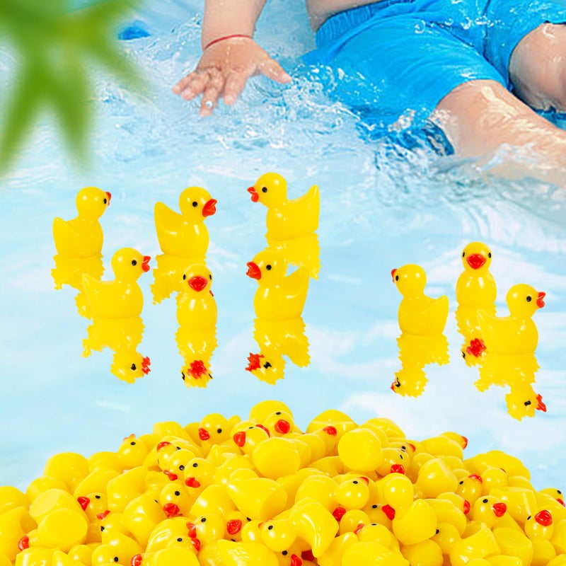 ONLYFU 1000Pcs Mini Resin Ducks Bulk Tiny Duck Figurine for Fairy Garden Landscape Aquarium Potted Plant Decoration Prank Game DIY Ornament Party to Hide  Miniature Dollhouse Accessories  Yellow - Image 4