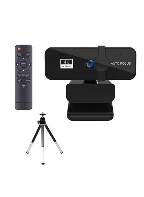 Webcam 4K, Zoomable Webcam with Microphone and Remote, Equipped with Sony Sensor, 9X Digital Zoom, Noise-Canceling Mics, Auto-Focus Computer Camera for PC/Mac/Laptop/Zoom/Teams/OBS/Google