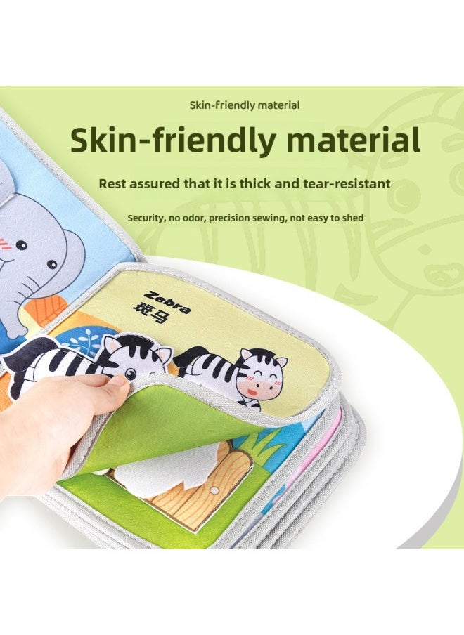 Baby's Early Education Cloth Book Does Not Tear English Understanding With Parent-Child Interaction Tear Book Toy Cloth Book 0-1 Year Old 12 Faces-Color:HX11148  - Image 5