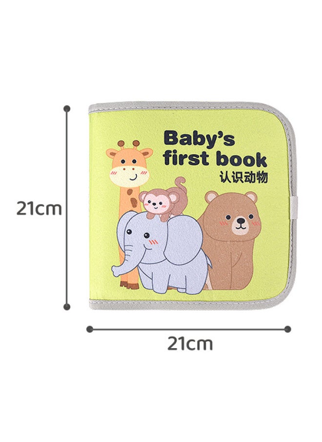 Baby's Early Education Cloth Book Does Not Tear English Understanding With Parent-Child Interaction Tear Book Toy Cloth Book 0-1 Year Old 12 Faces-Color:HX11148  - Image 1