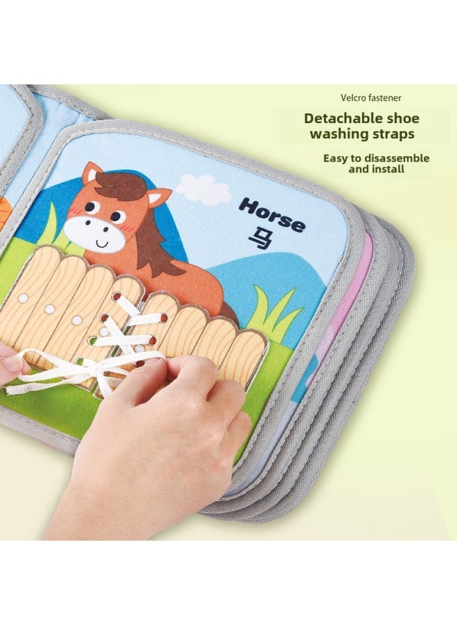 Baby's Early Education Cloth Book Does Not Tear English Understanding With Parent-Child Interaction Tear Book Toy Cloth Book 0-1 Year Old 12 Faces-Color:HX11148  - Image 4