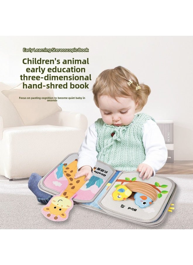 Baby's Early Education Cloth Book Does Not Tear English Understanding With Parent-Child Interaction Tear Book Toy Cloth Book 0-1 Year Old 12 Faces-Color:HX11148  - Image 3