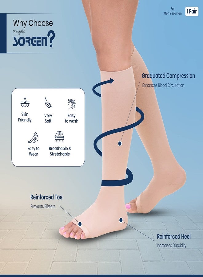 Sorgen Royale (Microfiber) Extra Soft Superior Fabric Medical Compression Stockings for Varicose Veins Class 1 Knee Length in Eco-Friendly Zip Pouch. (XXL) - Image 2