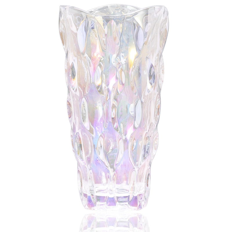 CEMABT 9.5inch 3.4 lb Glass Vases for Flowers Unbreakable Thickened Morden vase for Tables Centerpieces,Colorful,Vintage and Clear Rose Large Flower vases for Bouquet Unique Giftsï¼ˆColorfulï¼‰ - Image 1