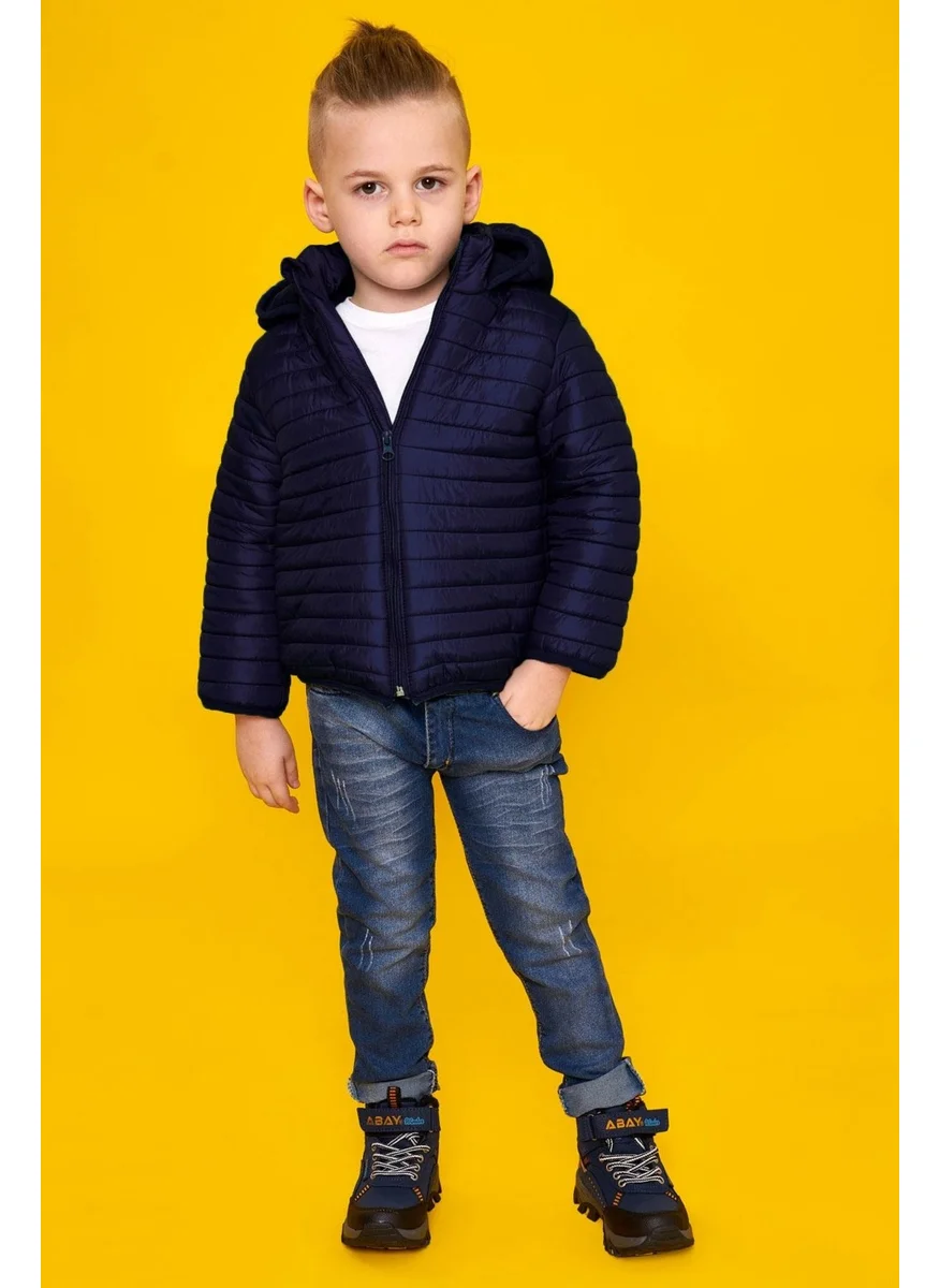 Zepkids Hooded Long Sleeve Navy Blue Coat