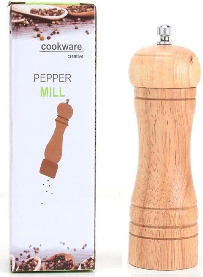 SRHV Salt & Pepper Grinder Set -Black Pepper Mill Grinder Shaker Refillable Wooden Mills with Adjustable Ceramic Coarseness - Traditional Spice Storage Spice Grinder for Home(5 INCH) - Image 1