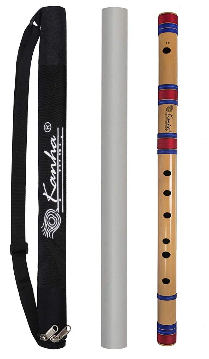 Kanha Flutes F Scale Sharp Base Assam Bamboo Flute Musical Instrument Size 26 Inch Bansuri with Flute Cover - Image 1