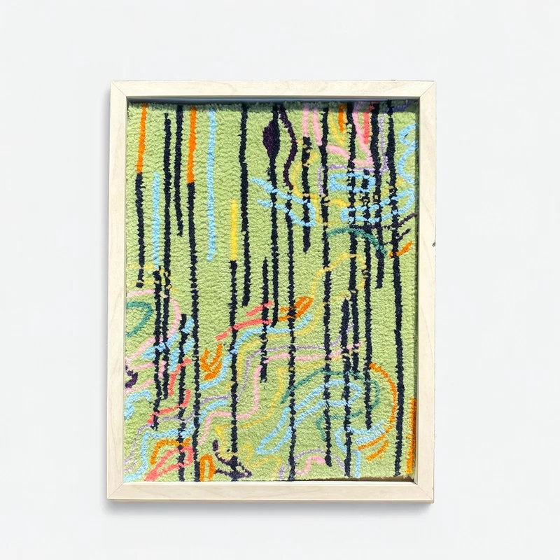 FILLE A FILLE Green Flow Tufted Artwork