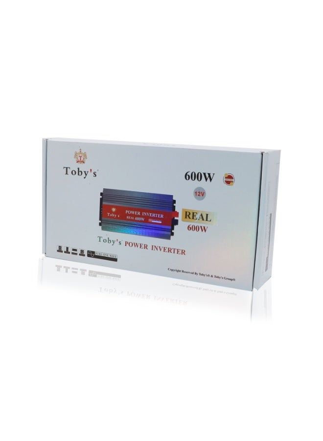Toby's 600W Power Inverter DC 12V to AC 220V Auto Voltage Converter - INVERTER 600 - Image 1