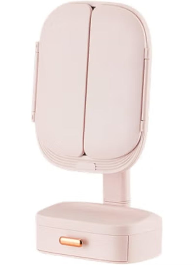 تايجر Tri-Fold LED Lighted Makeup Mirror with 1X/2X/3X Magnification – Adjustable Touch Screen Vanity Mirror with 180° Rotation, Foldable Design for Travel, Dual Power Options via USB or Battery – Perfect for Dressing Table or Bathroom Countertop - Image 1