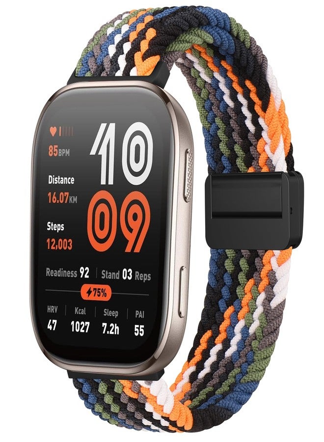اي كي سوار AK المغناطيسي المضفر لساعات Amazfit Bip 6 / Bip 5 و Amazfit GTR 4، سوار معصم رياضي من النايلون الناعم مقاس 22 مم متوافق مع ساعات Amazfit Bip 6 / Bip 5 / GTR 4 للرجال والنساء (تمويه) - Image 1