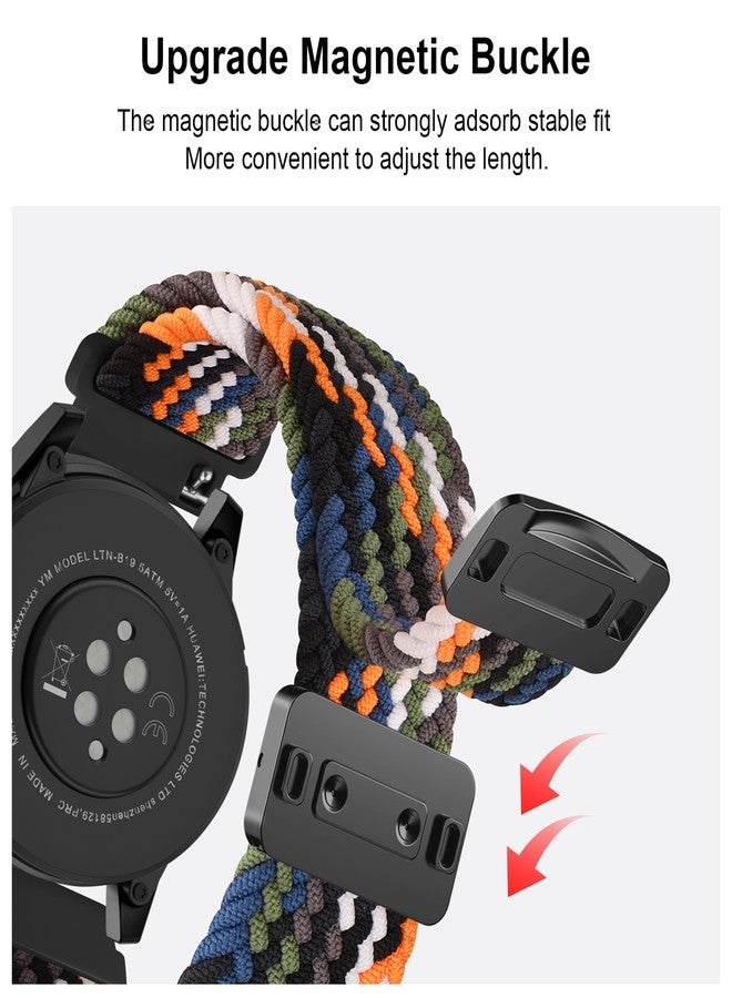 اي كي سوار AK المغناطيسي المضفر لساعات Amazfit Bip 6 / Bip 5 و Amazfit GTR 4، سوار معصم رياضي من النايلون الناعم مقاس 22 مم متوافق مع ساعات Amazfit Bip 6 / Bip 5 / GTR 4 للرجال والنساء (تمويه) - Image 4