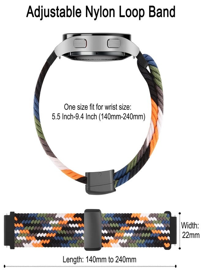 اي كي سوار AK المغناطيسي المضفر لساعات Amazfit Bip 6 / Bip 5 و Amazfit GTR 4، سوار معصم رياضي من النايلون الناعم مقاس 22 مم متوافق مع ساعات Amazfit Bip 6 / Bip 5 / GTR 4 للرجال والنساء (تمويه) - Image 2