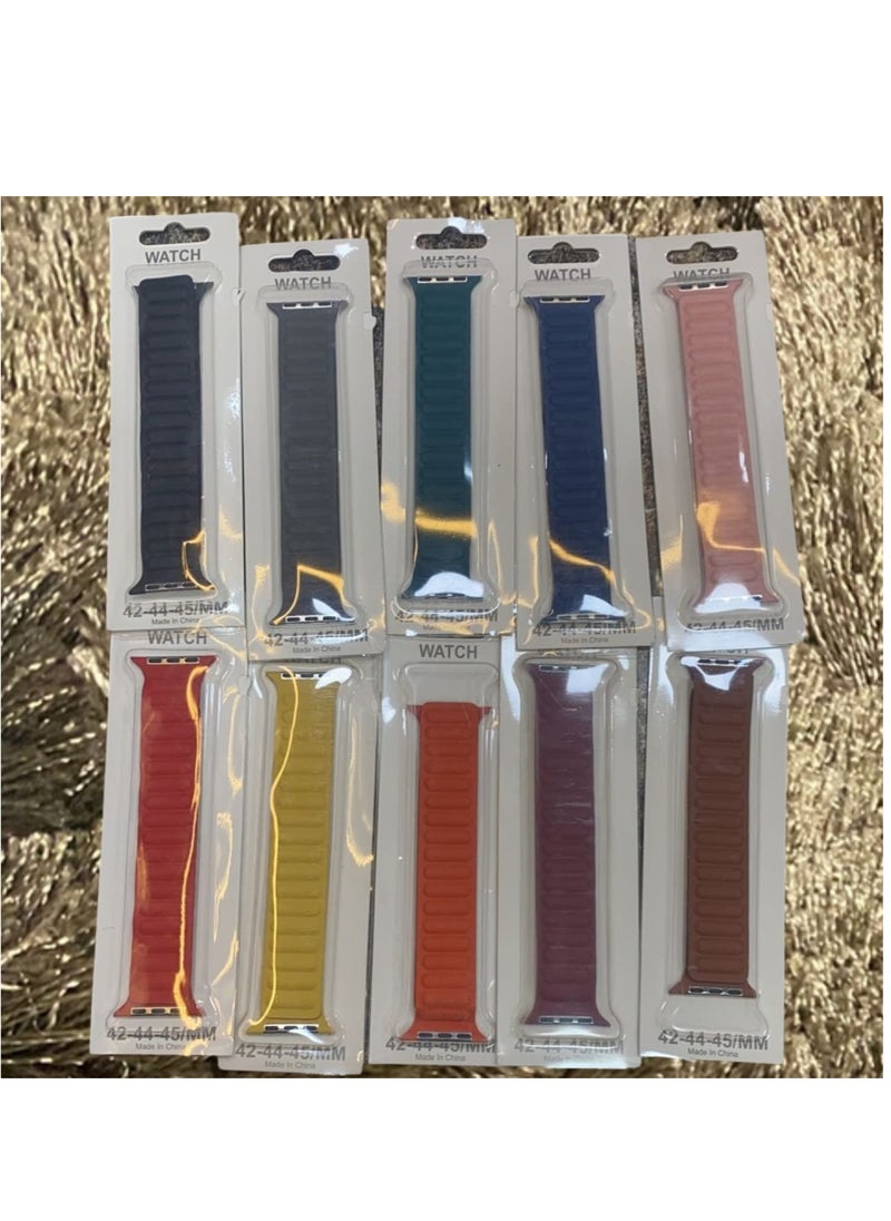 ELTRAZONE - Compatible with Apple Watch Band 45mm,Genuine Leather Watch Strap Replacement for Apple Watch Series 7/ - Image 1