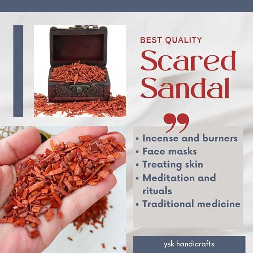 RDK® Natural Red (Lal) Sandalwood Chips Scraps Lal Chandan Lakdi Flakes Raktchandan Chilka Hawan Samagri for Healing Meditation, Protection Incense, Spiritual Supplies - 50 Gram - Image 3
