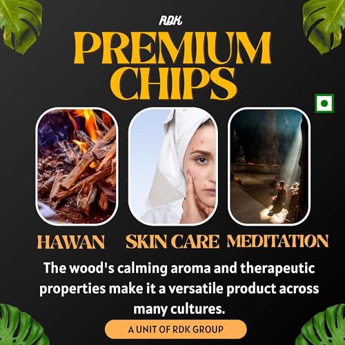 RDK® Natural Red (Lal) Sandalwood Chips Scraps Lal Chandan Lakdi Flakes Raktchandan Chilka Hawan Samagri for Healing Meditation, Protection Incense, Spiritual Supplies - 50 Gram - Image 5