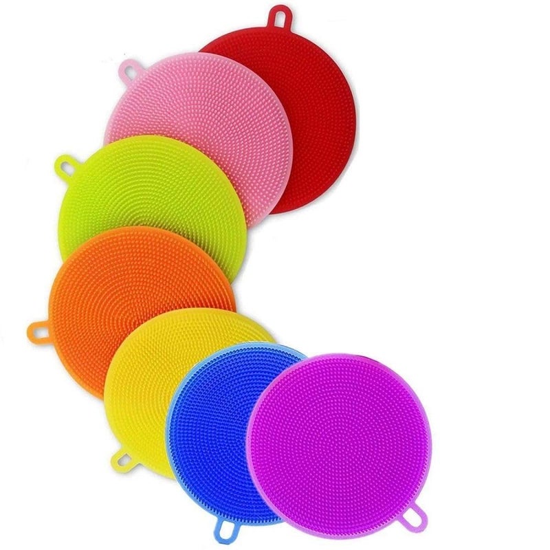 Silicone Dish Scrubber,5 Pack Silicone Sponge Dish Brush Food Grade Bpa Free Reusable Rubber Sponges Dishwasher Safe&Dry Fast for Kitchen Dish...5pc(Silicone Scrubber) - Image 1