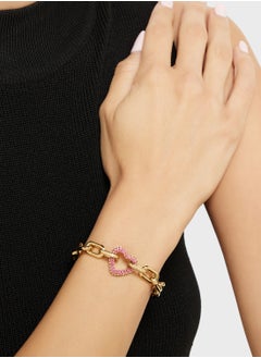 GUESS Jubb05005Jwygpks 18Mm Pave Heart Chain Bracelet  - Image 5